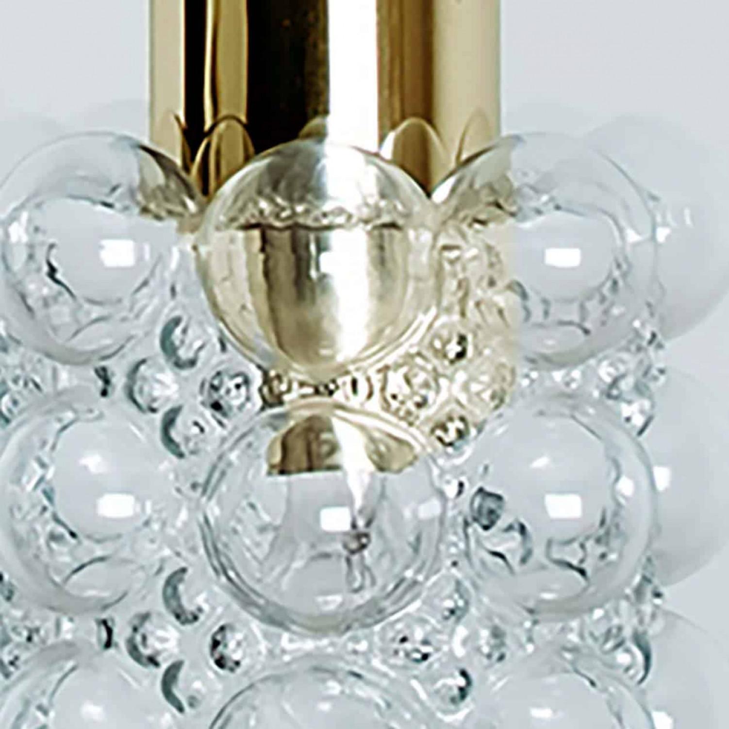 Tedesco 1 of the 3 Glass and Brass Pedants by Helena Tynell for Glashütte Limburg, 1960 in vendita