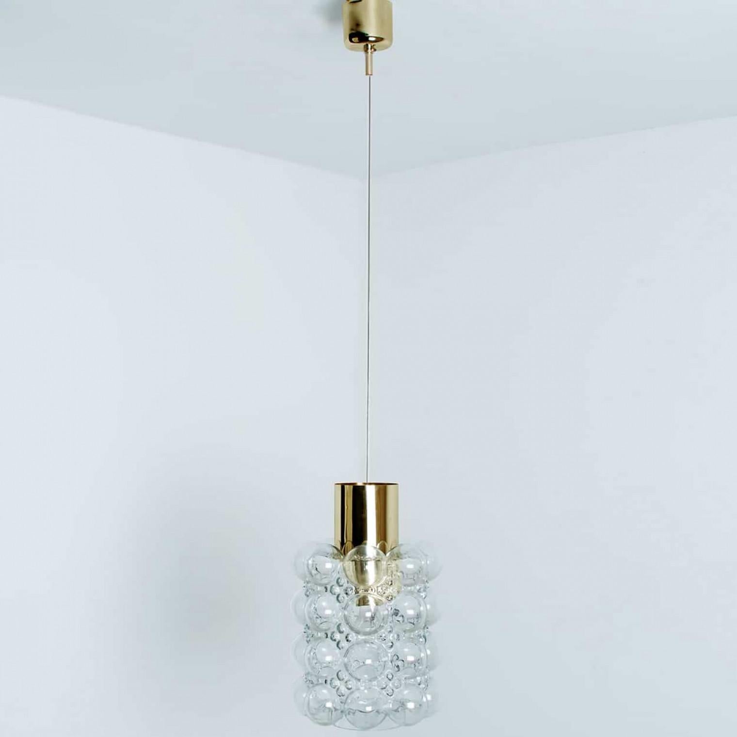 Other 1 of the 3 Glass and Brass Pedants by Helena Tynell for Glashütte Limburg, 1960 For Sale