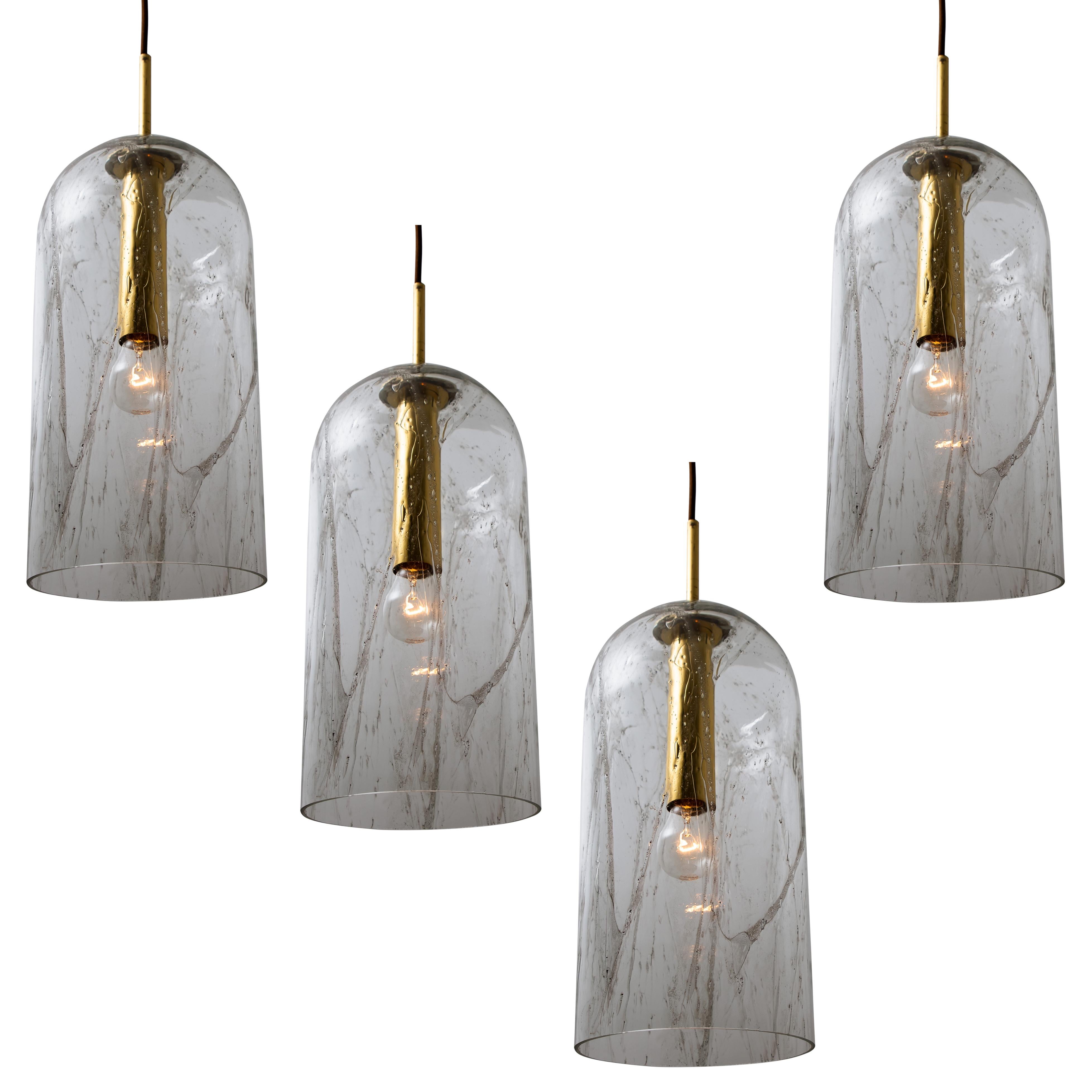 1 of the 3 Glass Pendant Lamps by Doria, 1960 For Sale 8