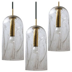 Antique 1 of the 3 Glass Pendant Lamps by Doria, 1960