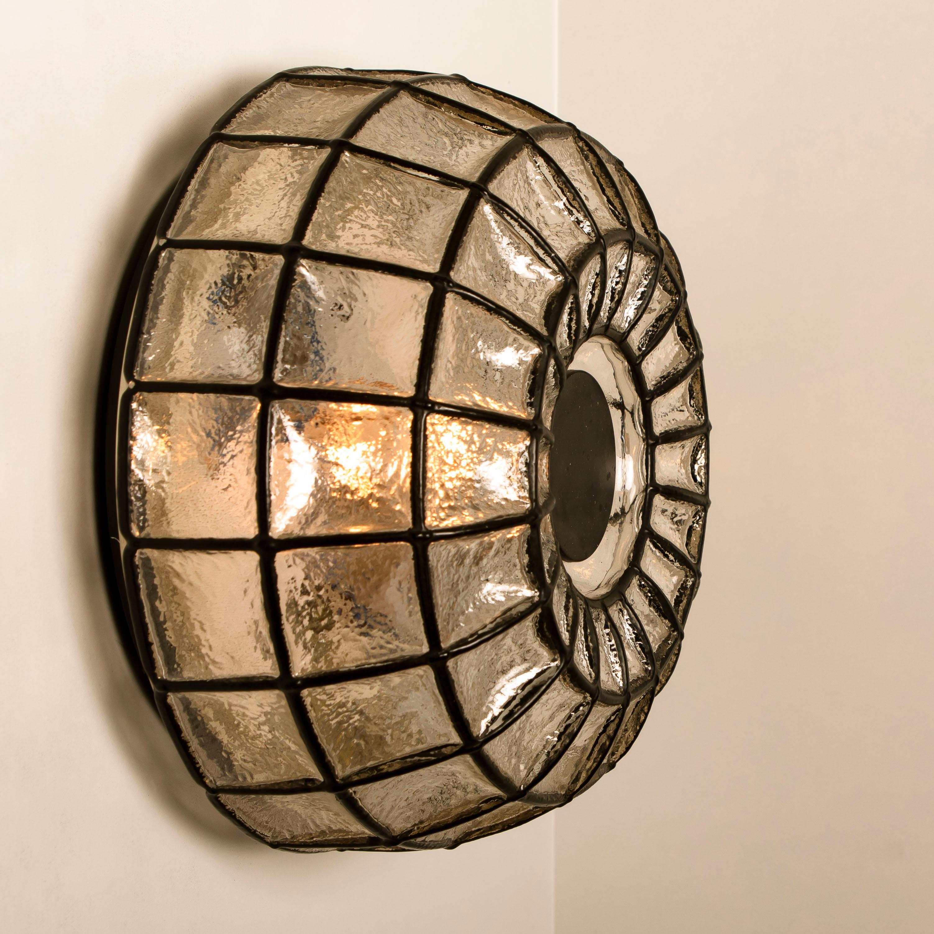 1 of the 6 Glass Wall Lights by Limburg Glashütte, 1970s For Sale 7