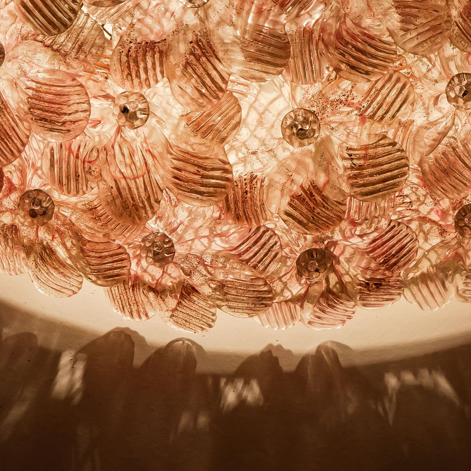 1 of the 3 Large Flower Flush Mount in the style of Barovier & Toso, Murano en vente 6
