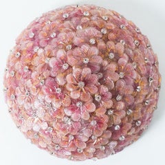 1 des 3 grandes fleurs encastrées dans le style de Barovier & Toso, Murano