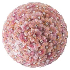 1 of the 3 Large Flower Flush Mount in the style of Barovier & Toso, Murano