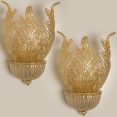 1 of the 3 Large Hand Blown Murano Glass Style of Barovier & Toso, 1969