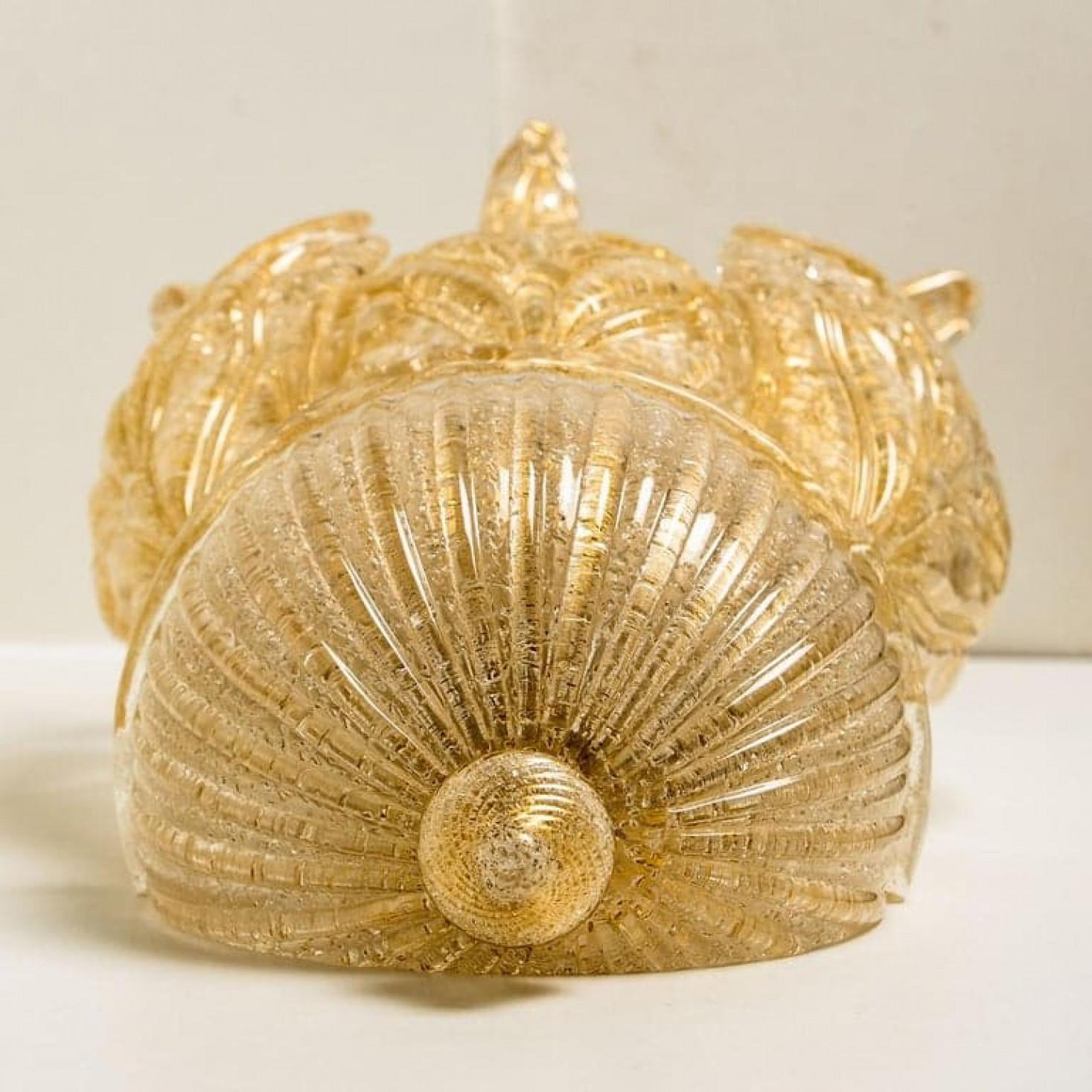 1 des 3 grands verres de Murano soufflés à la main de style de  Barovier&Toso, 1969 en vente 1