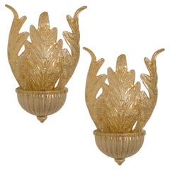 1 of the 3 Large Hand Blown Murano Glass Style of Barovier & Toso, 1969