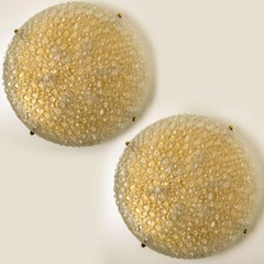 1 des 3 affleurants ou appliques en verre Murano soufflé à bulles moyennes, Alison