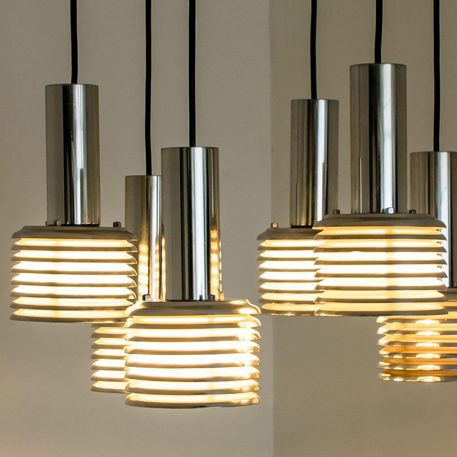 1 of the 3 Metal and Chrome Pendant Lights by Staff Leuchten, 1970s For Sale 3