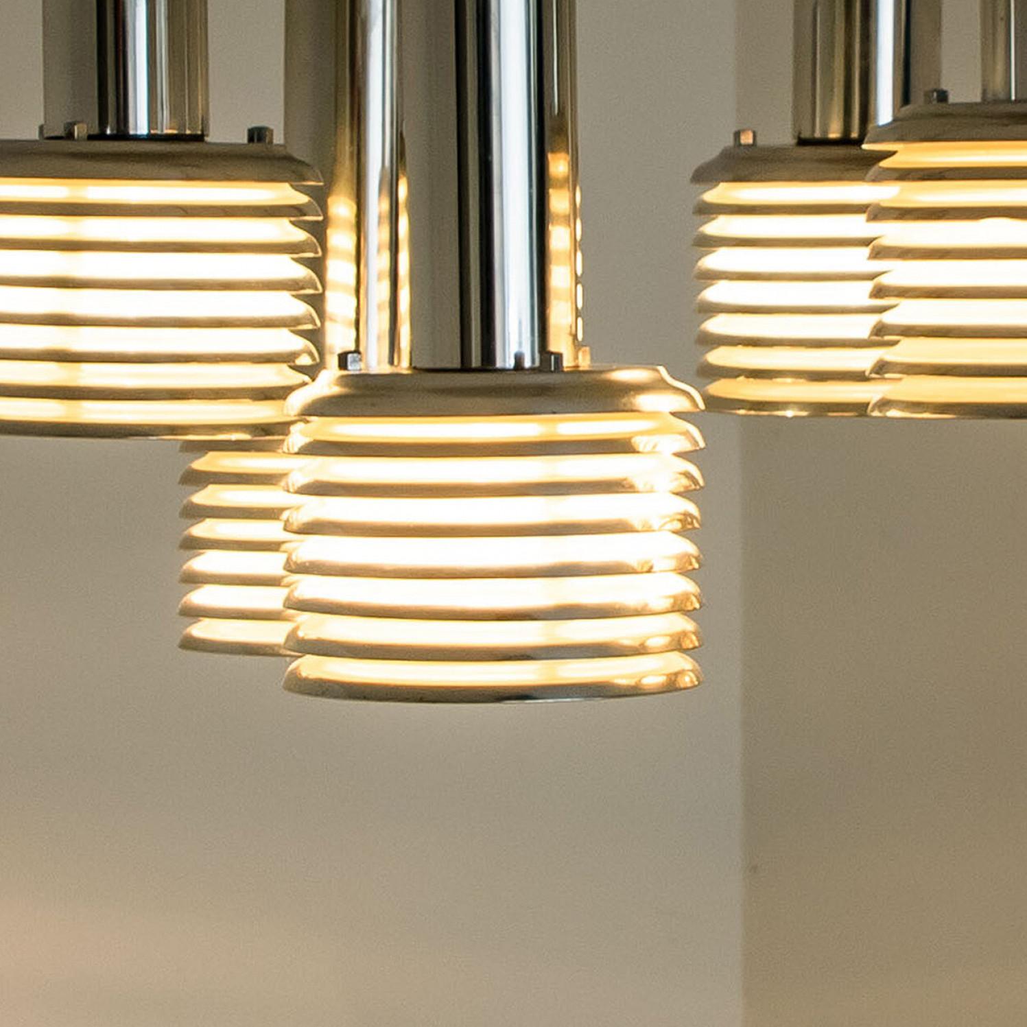 1 of the 3 Metal and Chrome Pendant Lights by Staff Leuchten, 1970s For Sale 4