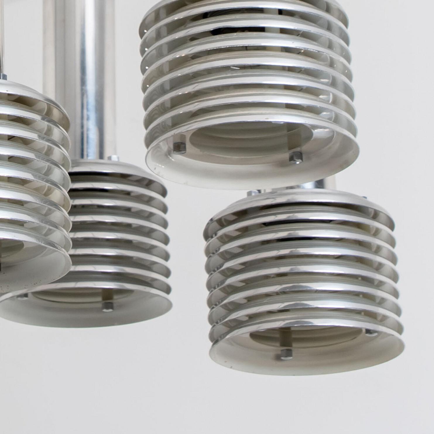 1 of the 3 Metal and Chrome Pendant Lights by Staff Leuchten, 1970s For Sale 5