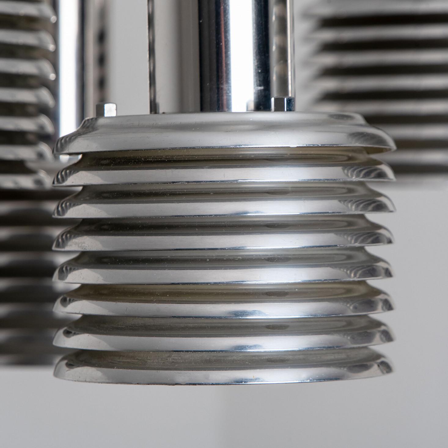 1 of the 3 Metal and Chrome Pendant Lights by Staff Leuchten, 1970s In Good Condition For Sale In Rijssen, NL