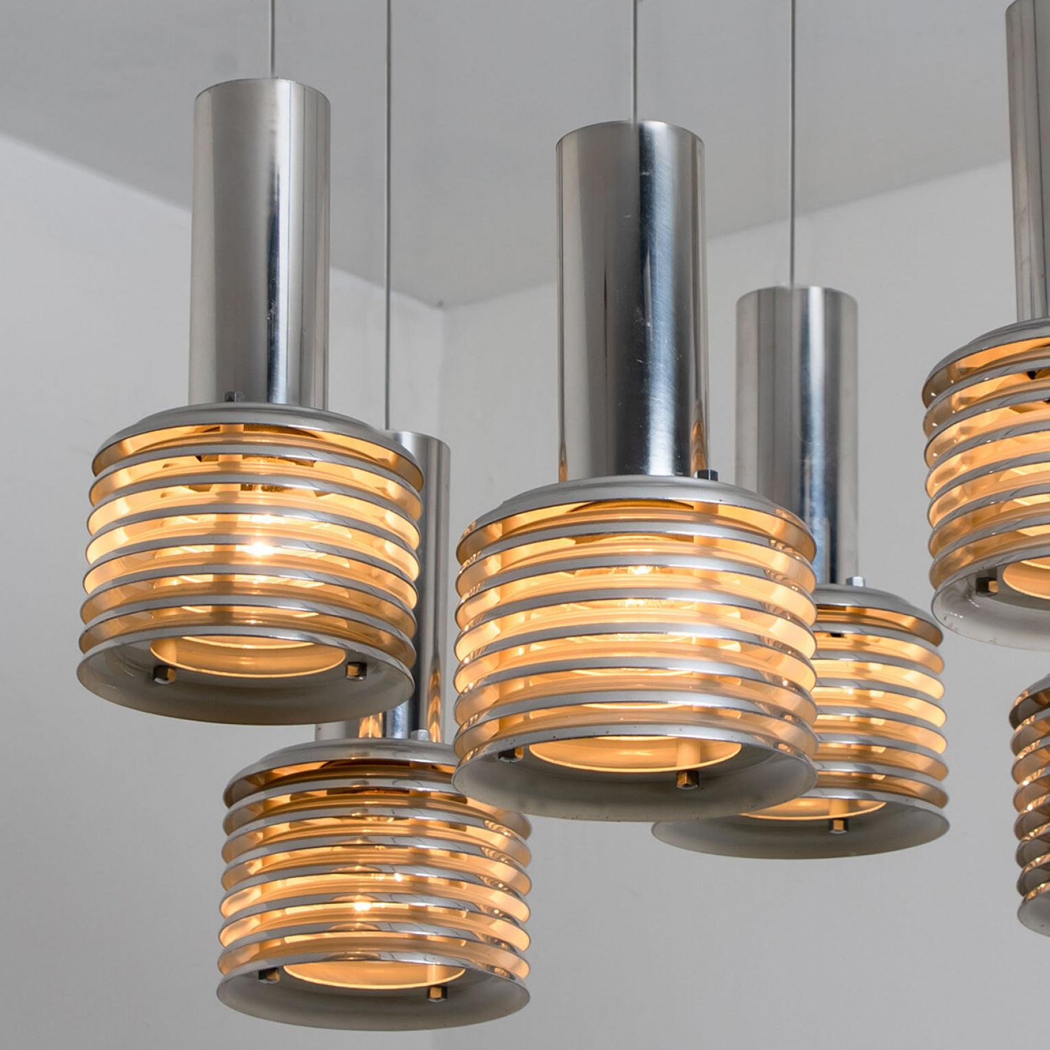 1 of the 3 Metal and Chrome Pendant Lights by Staff Leuchten, 1970s For Sale 1