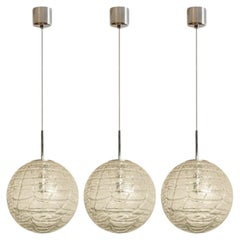 1 of the 3 Murano Clear Glass Pendant Lights, 1960s