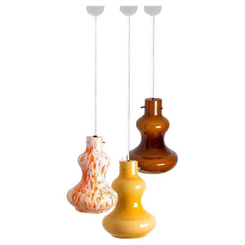 1 delle 3 luci a sospensione in vetro di Murano di Massimo Vignelli per Venini, 1960 in vendita