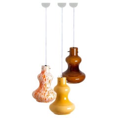 1 des 3 lampes à suspension en verre de Murano de Massimo Vignelli pour Venini, 1960