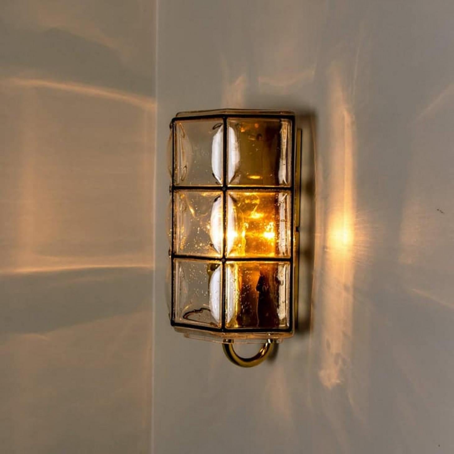 1 of the 3 of Iron and Bubble Glass Sconces Wall Lamps by Limburg, Germany, 1960 For Sale 6