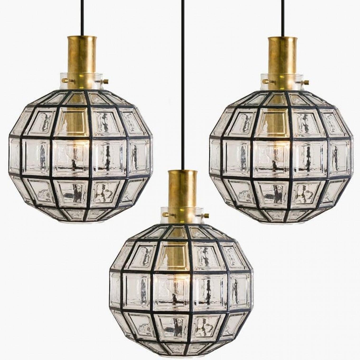 1 of the 3 of Iron and Bubble Glass Sconces Wall Lamps by Limburg, Germany, 1960 For Sale 7