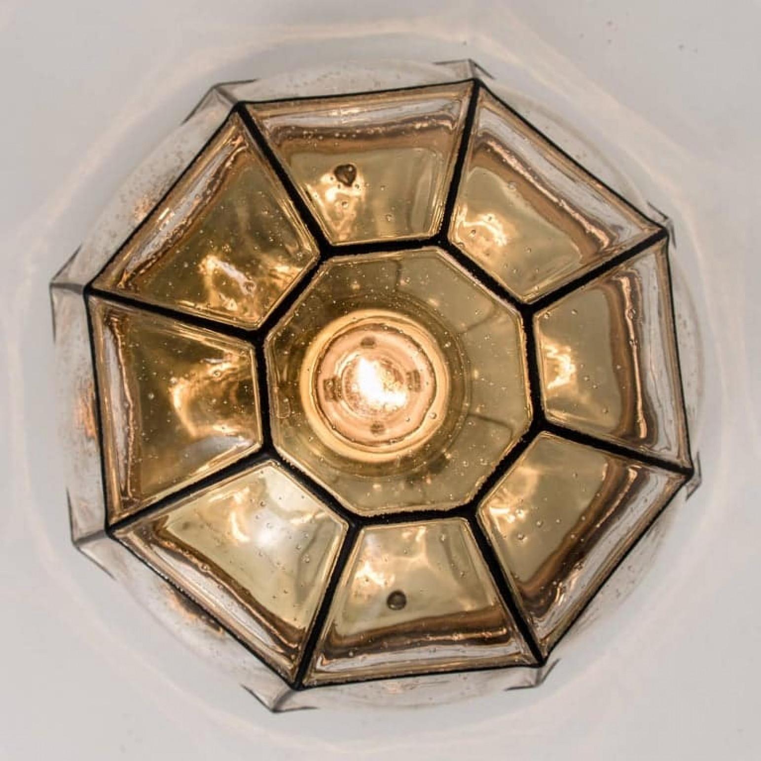 1 of the 3 of Iron and Bubble Glass Sconces Wall Lamps by Limburg, Germany, 1960 For Sale 9