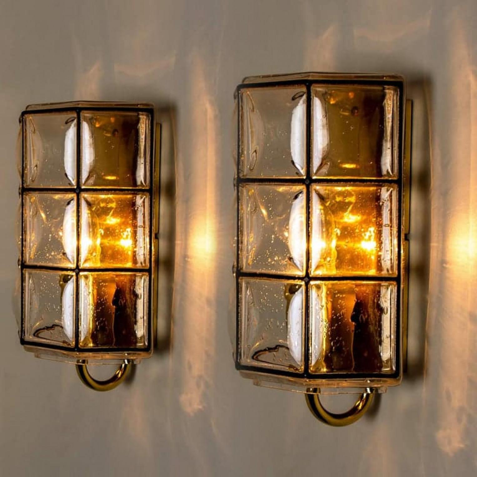Other 1 of the 3 of Iron and Bubble Glass Sconces Wall Lamps by Limburg, Germany, 1960 For Sale