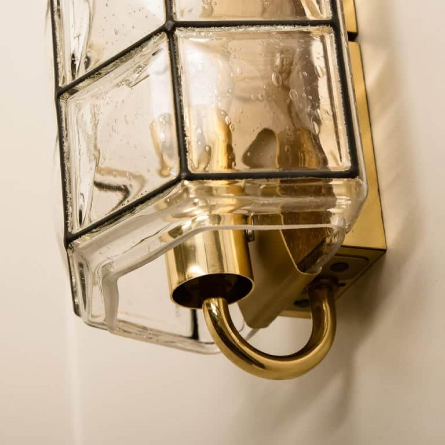 1 of the 3 of Iron and Bubble Glass Sconces Wall Lamps by Limburg, Germany, 1960 For Sale 1