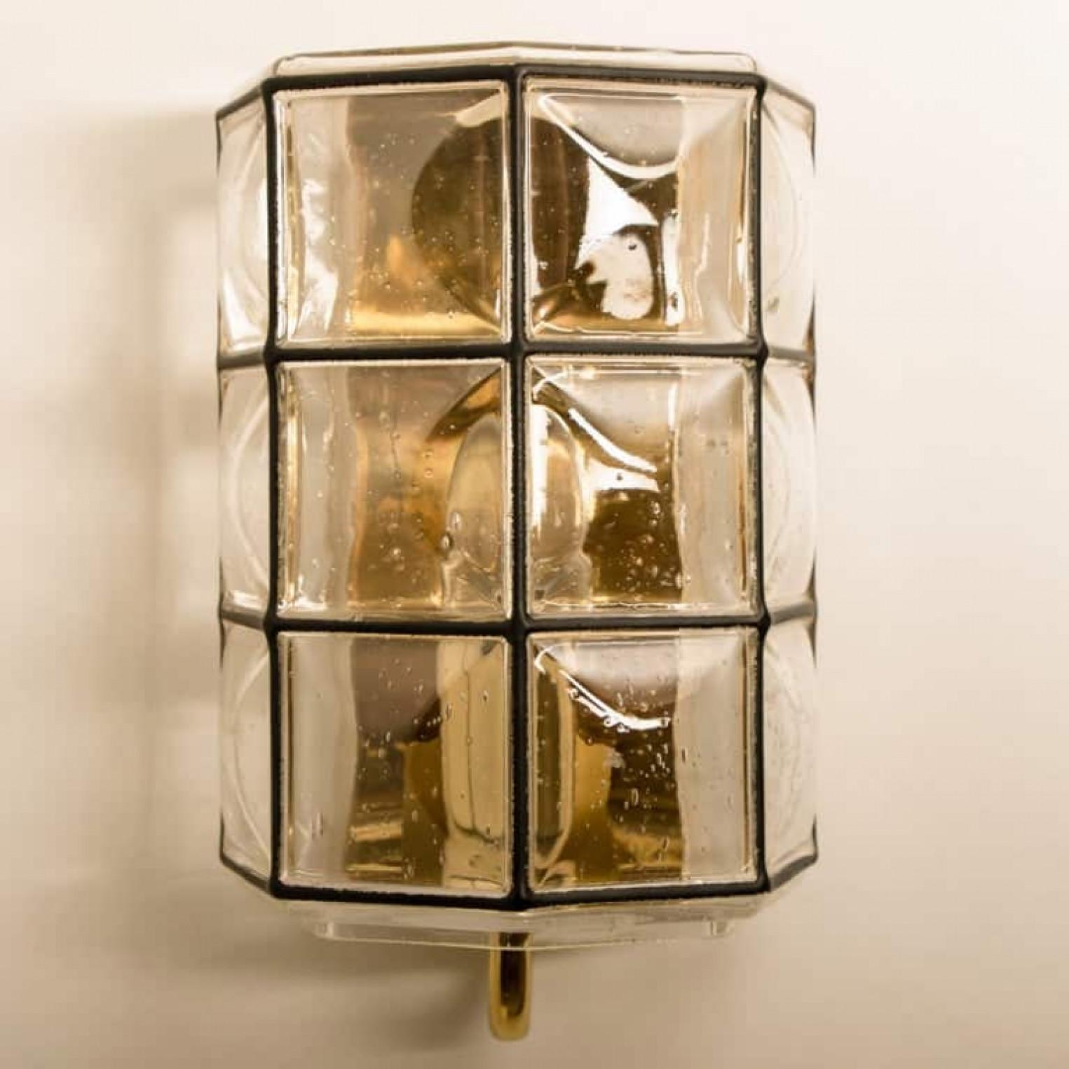 1 of the 3 of Iron and Bubble Glass Sconces Wall Lamps by Limburg, Germany, 1960 For Sale 2