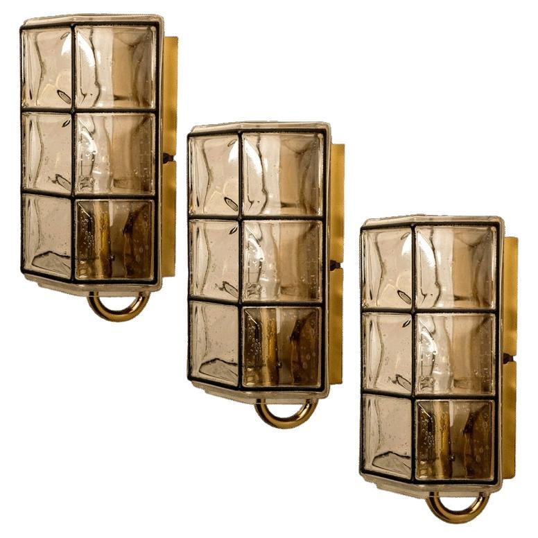 1 of the 3 of Iron and Bubble Glass Sconces Wall Lamps by Limburg, Germany, 1960