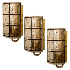 1 of the 3 of Iron and Bubble Glass Sconces Wall Lamps by Limburg, Germany, 1960