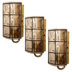 1 of the 3 of Iron and Bubble Glass Sconces Wall Lamps by Limburg, Germany, 1960