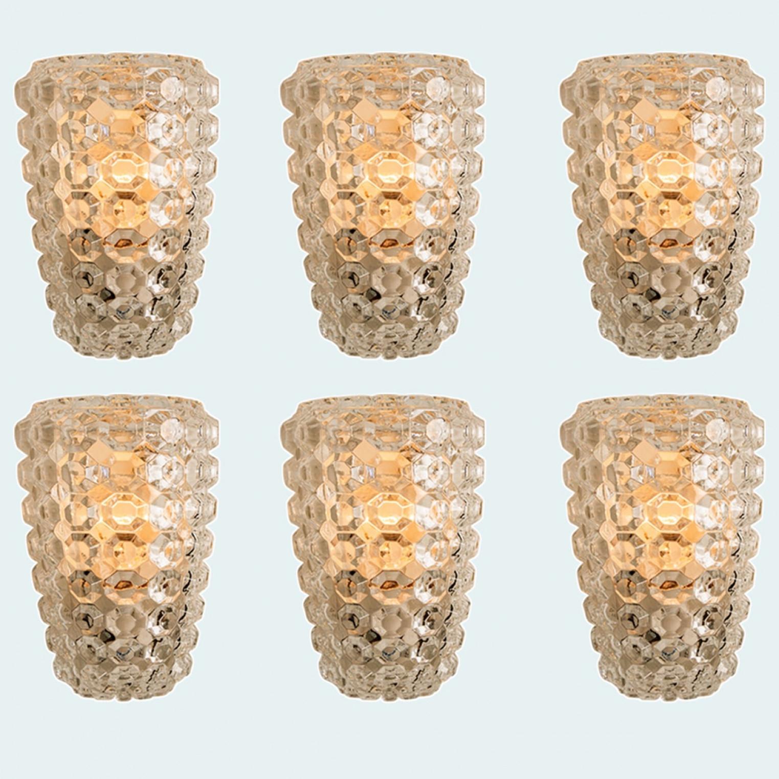 1 of the 3 Pairs of Glass Wall Lights Sconces by Tynell for Glashütte, 1960 en vente 2