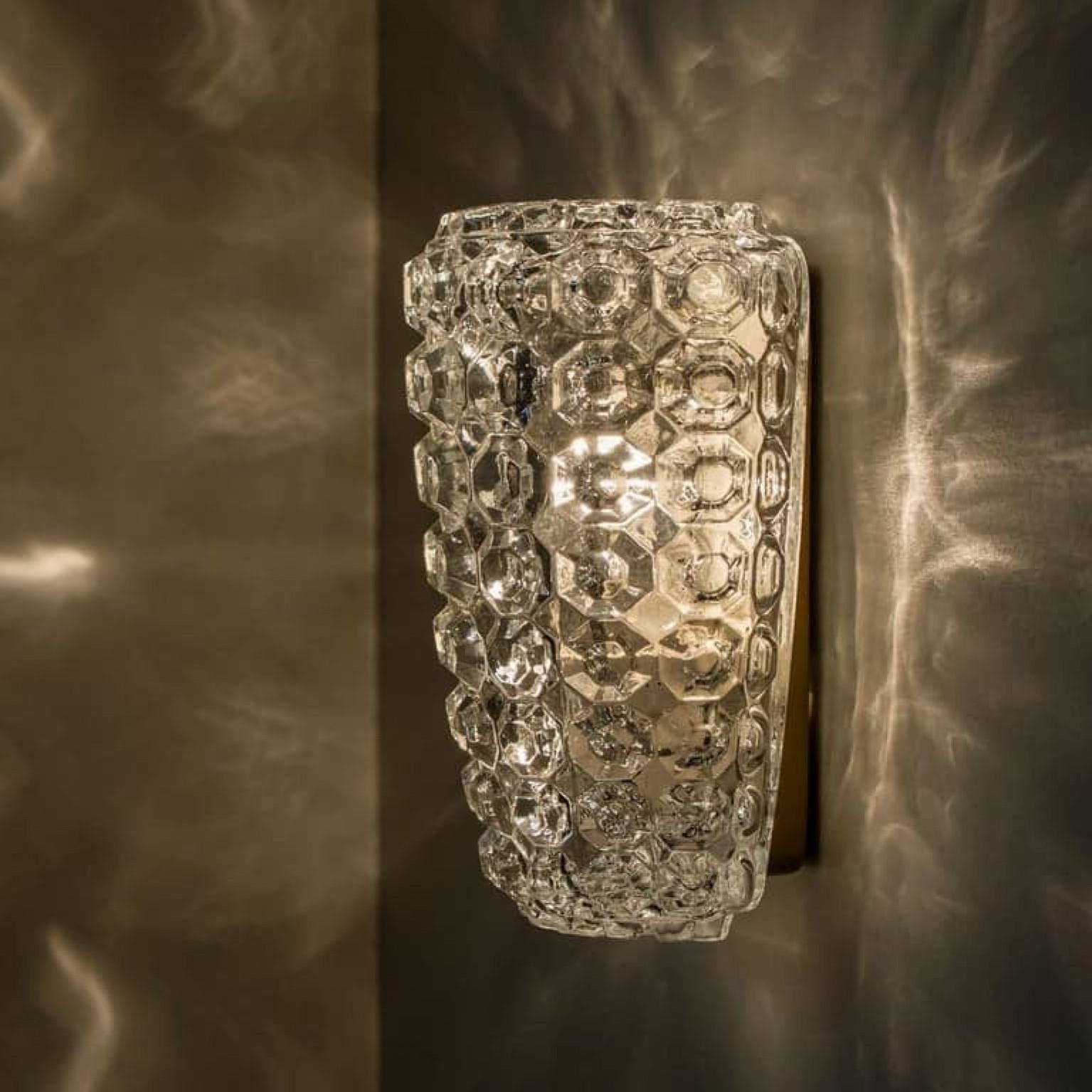 1 of the 3 Pairs of Glass Wall Lights Sconces by Tynell for Glashütte, 1960 en vente 5