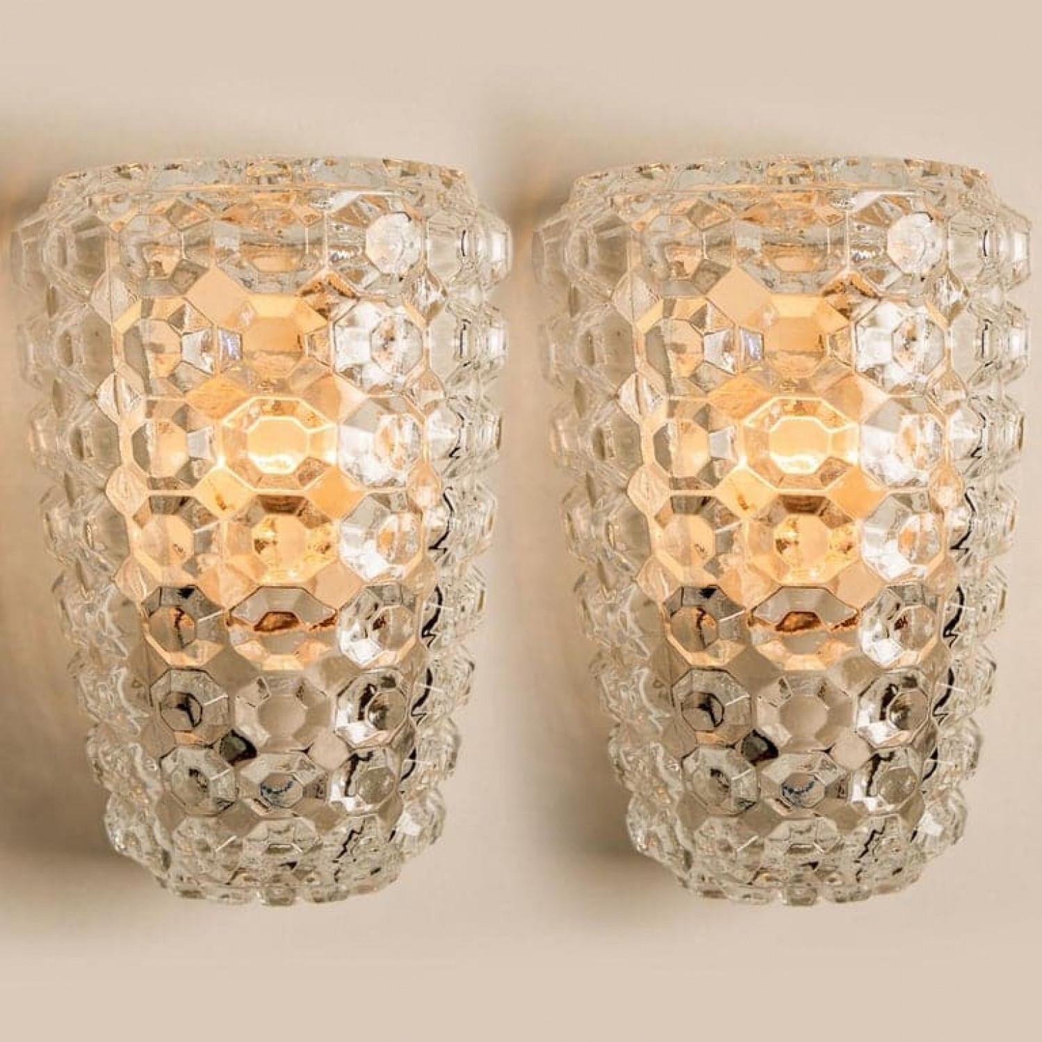 Allemand 1 of the 3 Pairs of Glass Wall Lights Sconces by Tynell for Glashütte, 1960 en vente
