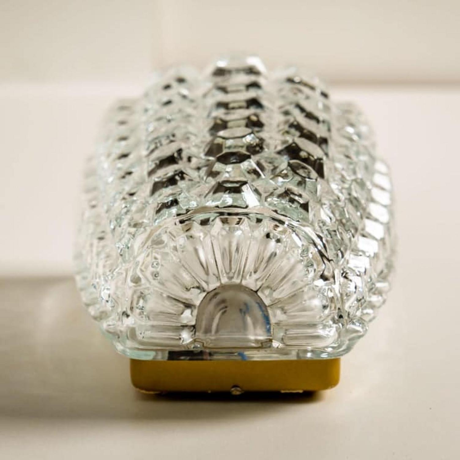 Laiton 1 of the 3 Pairs of Glass Wall Lights Sconces by Tynell for Glashütte, 1960 en vente