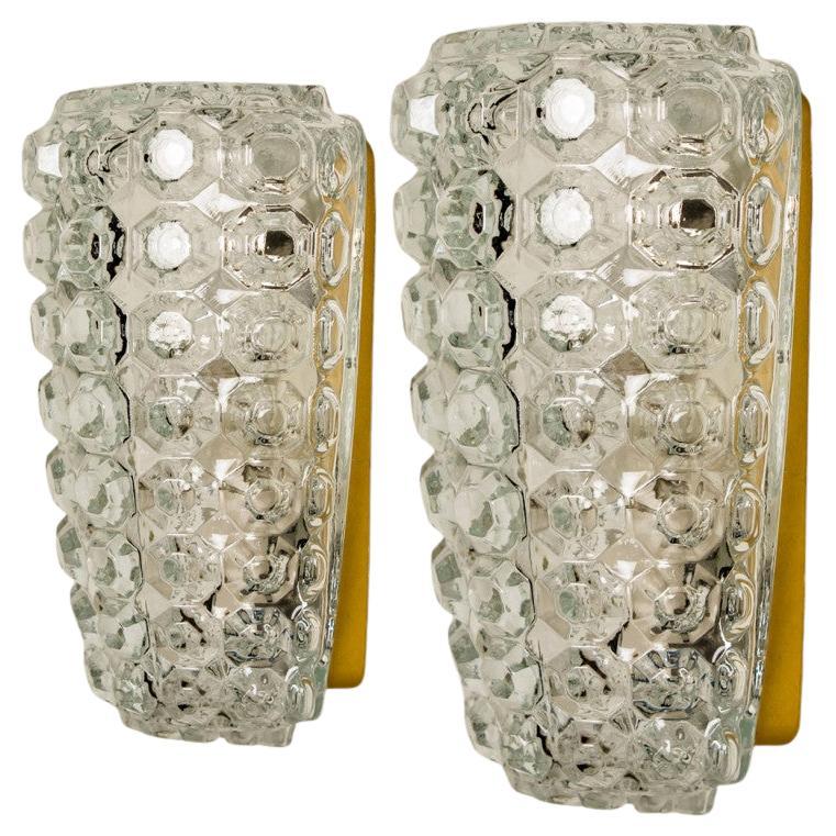 1 of the 3 Pairs of Glass Wall Lights Sconces by Tynell for Glashütte, 1960 en vente