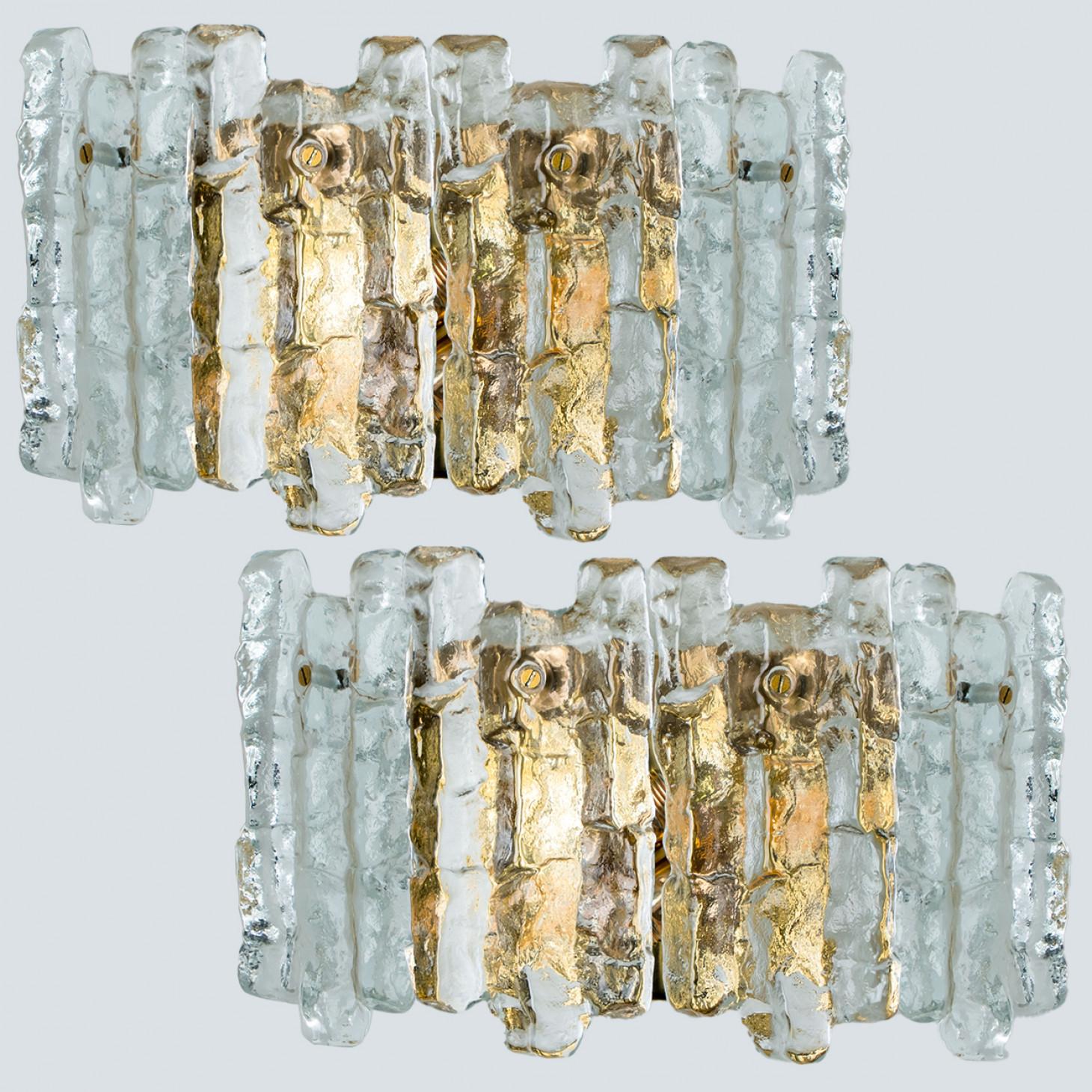 1 of the 3 Pairs of Large Kalmar Wall Sconces by J.T. Kalmar, Austria, 1970s For Sale 4