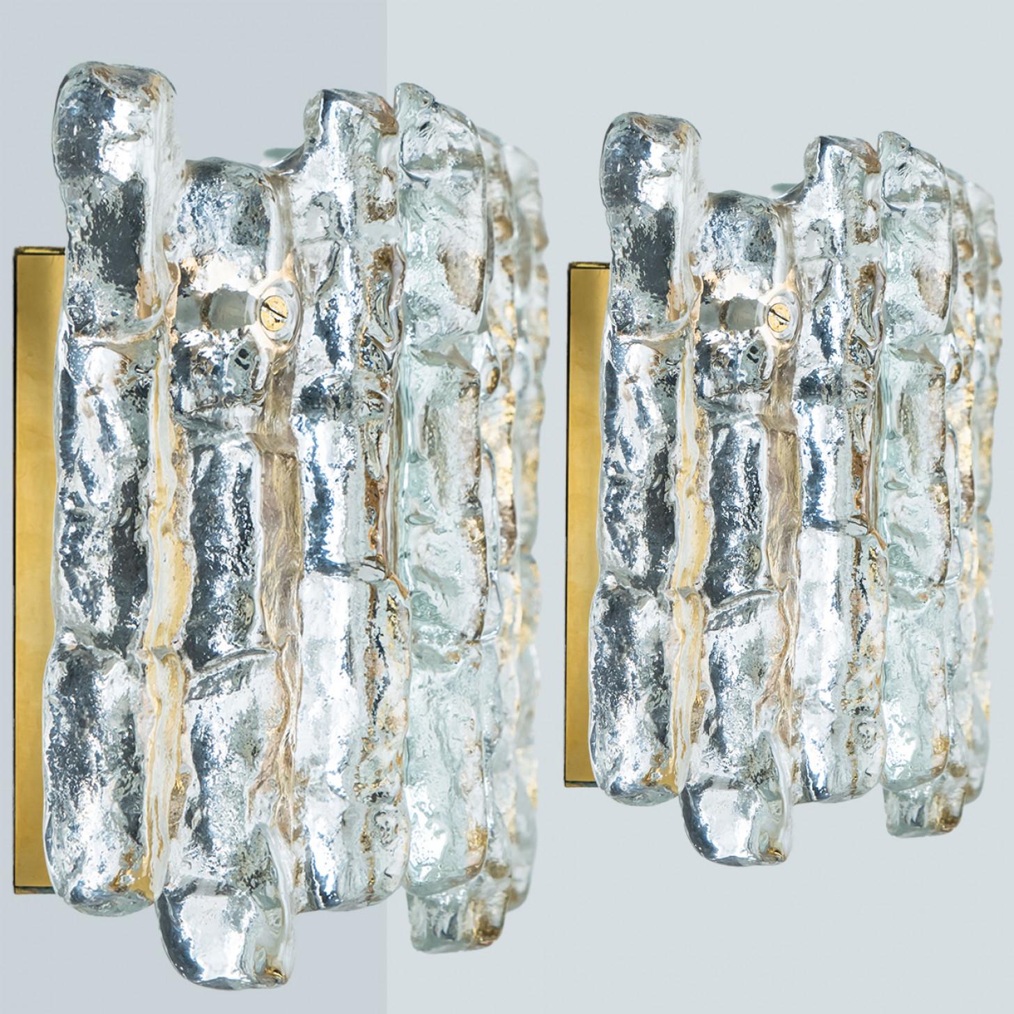 1 of the 3 Pairs of Large Kalmar Wall Sconces by J.T. Kalmar, Austria, 1970s For Sale 7