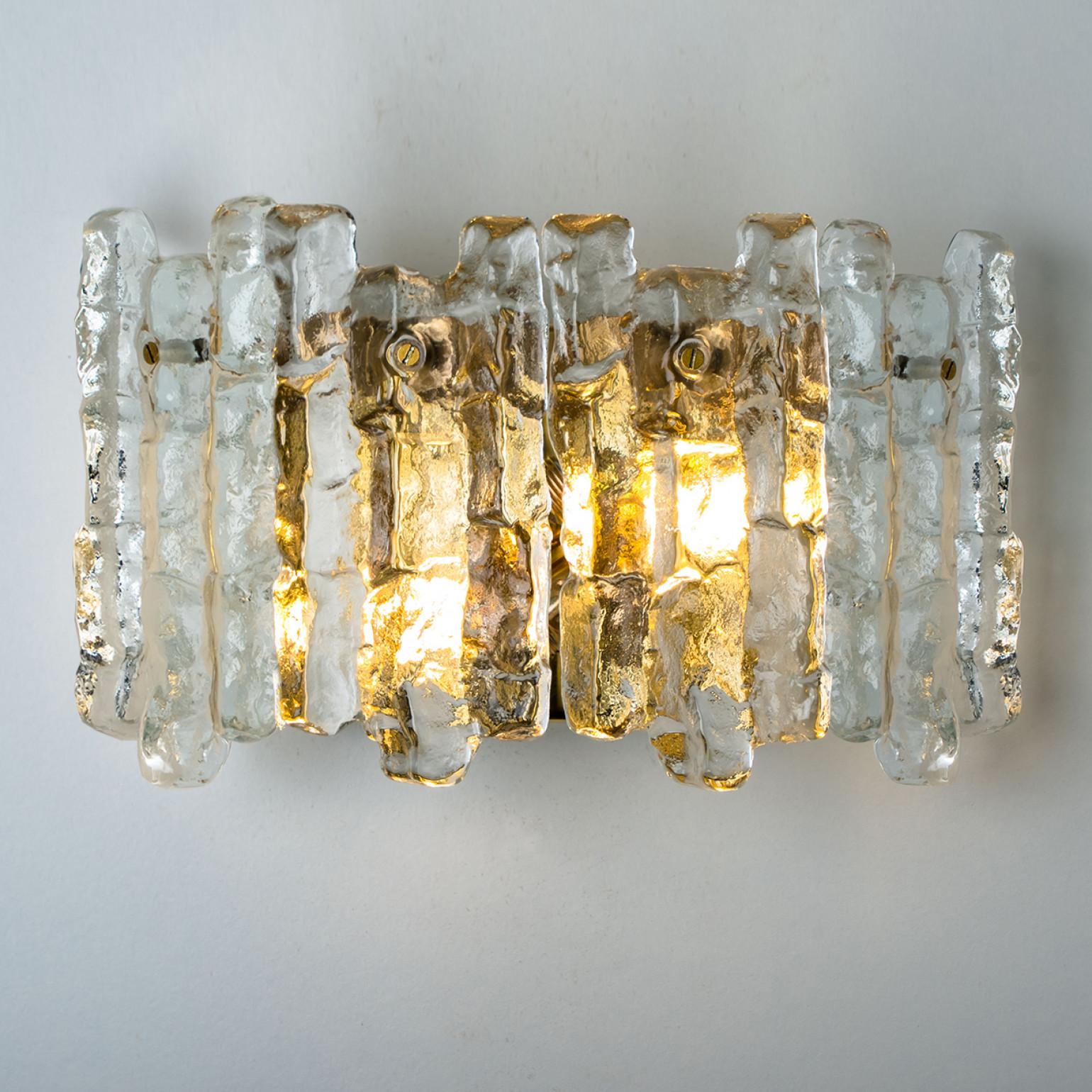 Mid-20th Century 1 of the 3 Pairs of Large Kalmar Wall Sconces by J.T. Kalmar, Austria, 1970s For Sale