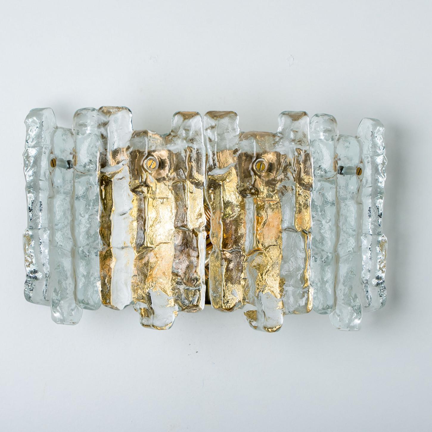 Murano Glass 1 of the 3 Pairs of Large Kalmar Wall Sconces by J.T. Kalmar, Austria, 1970s For Sale