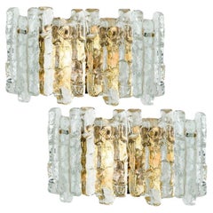1 of the 3 Pairs of Large Kalmar Wall Sconces by J.T. Kalmar, Austria, 1970s