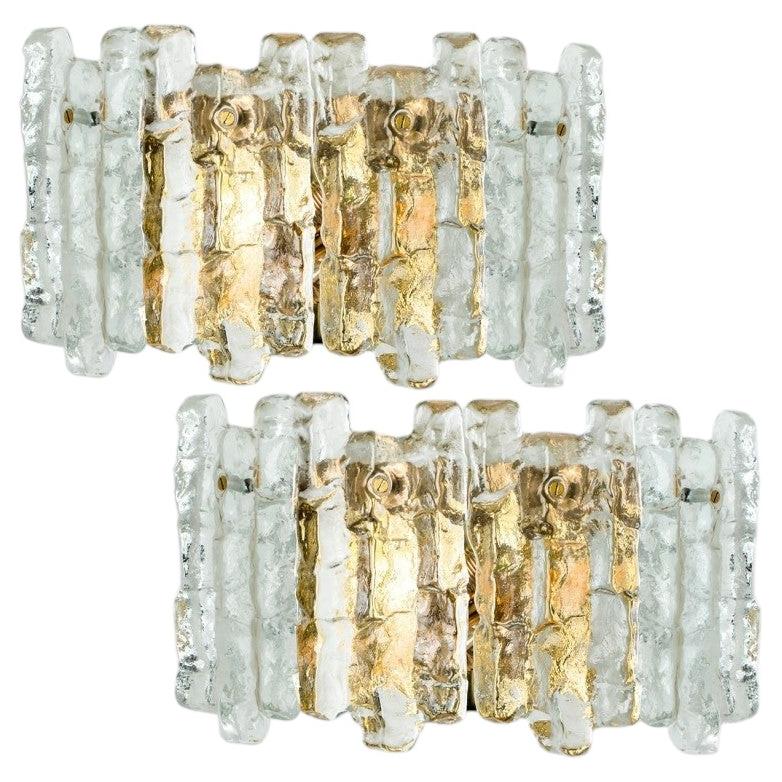 1 of the 3 Pairs of Large Kalmar Wall Sconces by J.T. Kalmar, Austria, 1970s For Sale