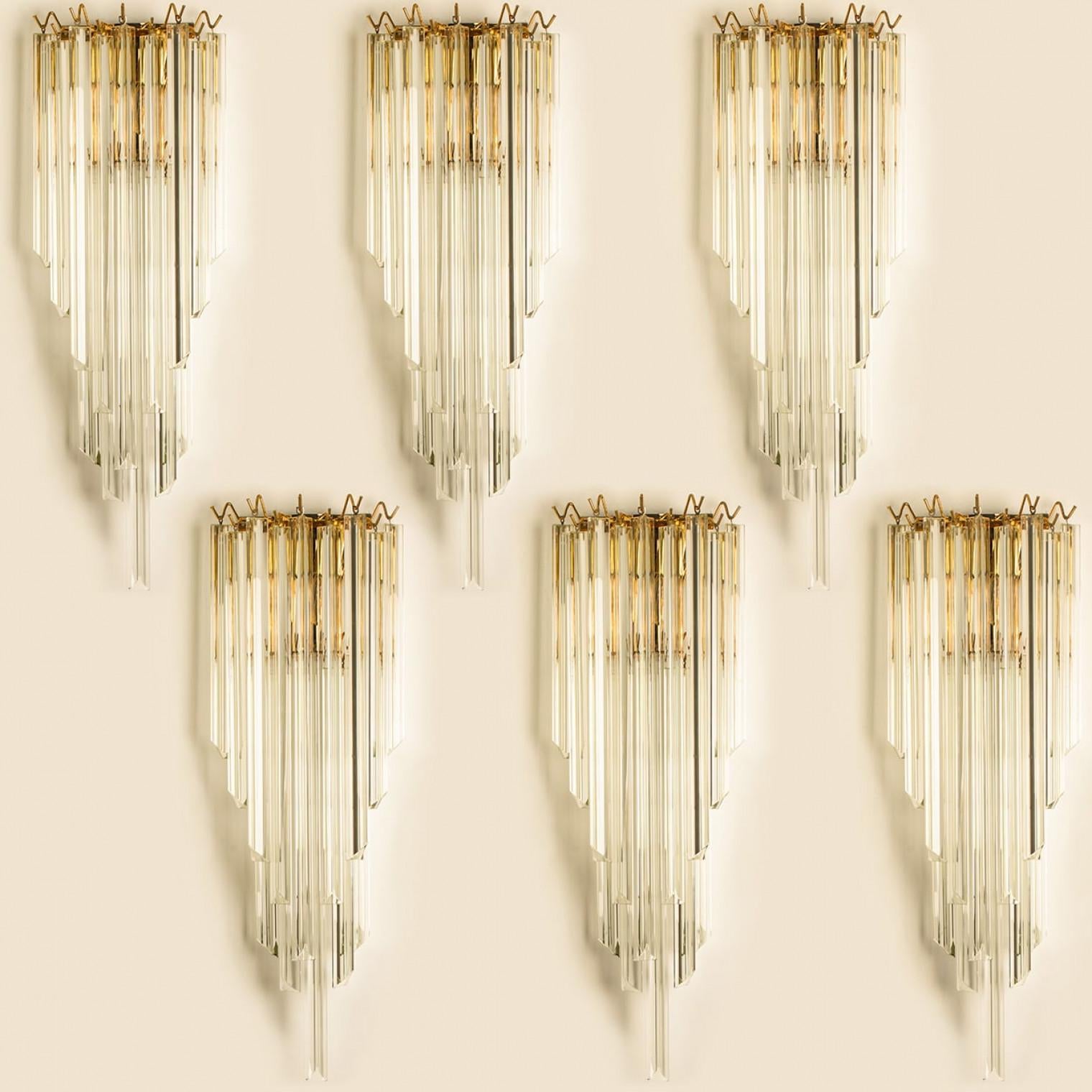 20ième siècle 1 of the 3 Pairs of XXL Monumental Murano wall sconces, 2022 en vente