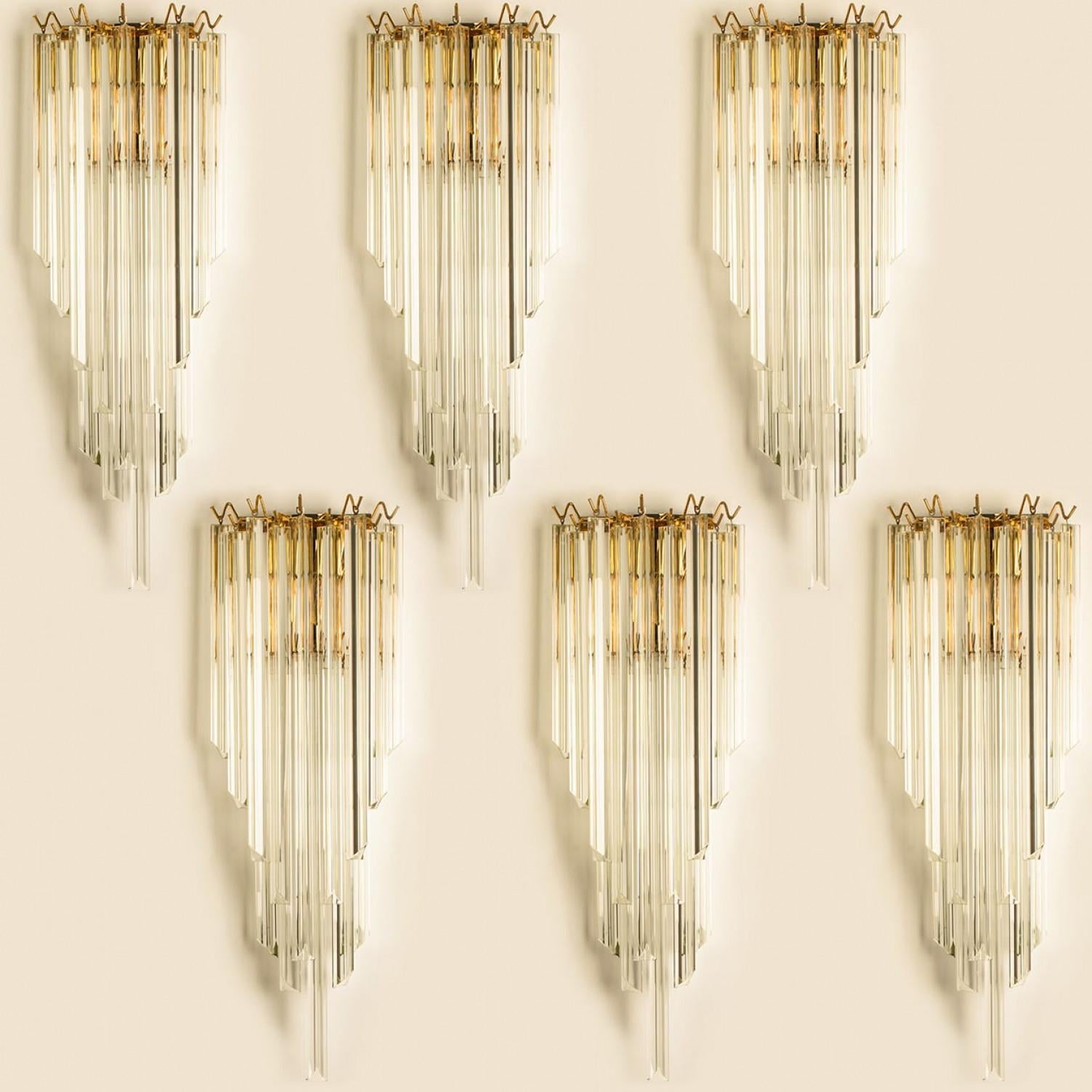 1 of the 3 Pairs of XXL Monumental Murano wall sconces, 2022 siglo XX en venta