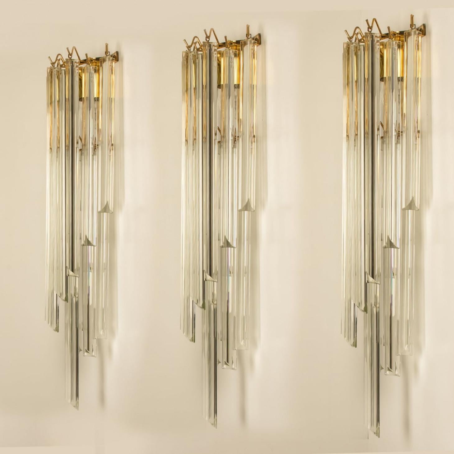 Laiton 1 of the 3 Pairs of XXL Monumental Murano wall sconces, 2022 en vente