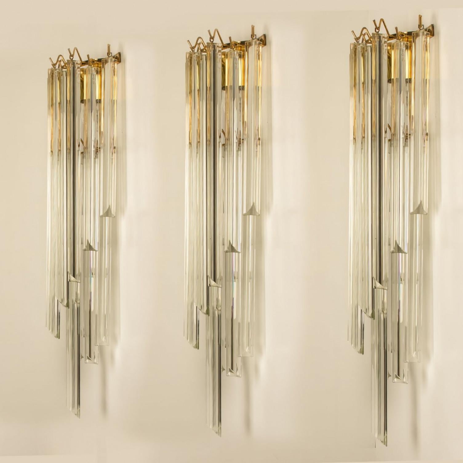 Laiton 1 of the 3 Pairs of XXL Monumental Murano wall sconces, 2022 en vente