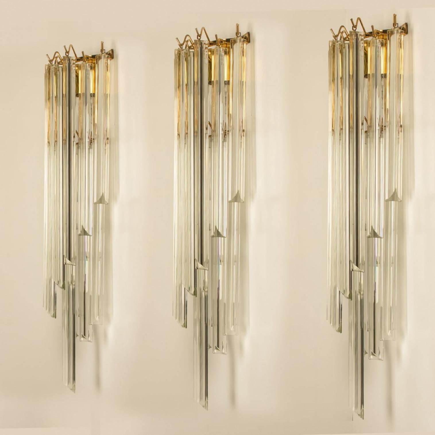 1 de los 3 Pares de apliques monumentales XXL de Murano, 2022 Latón en venta