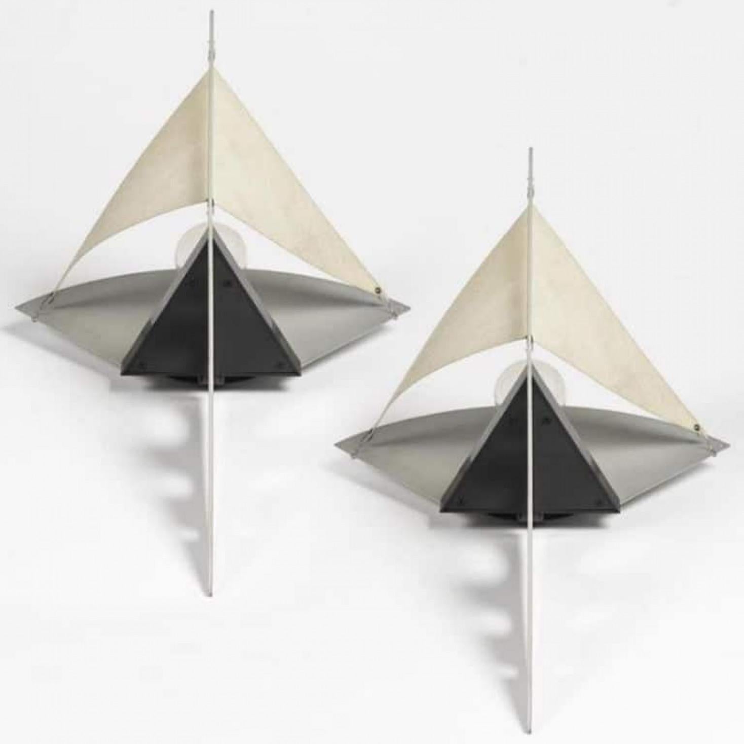 1 de los 3 pares de apliques Filicudara postmodernos de S. Lombardi para Artemide, 1980 en Bueno estado para la venta en Rijssen, NL
