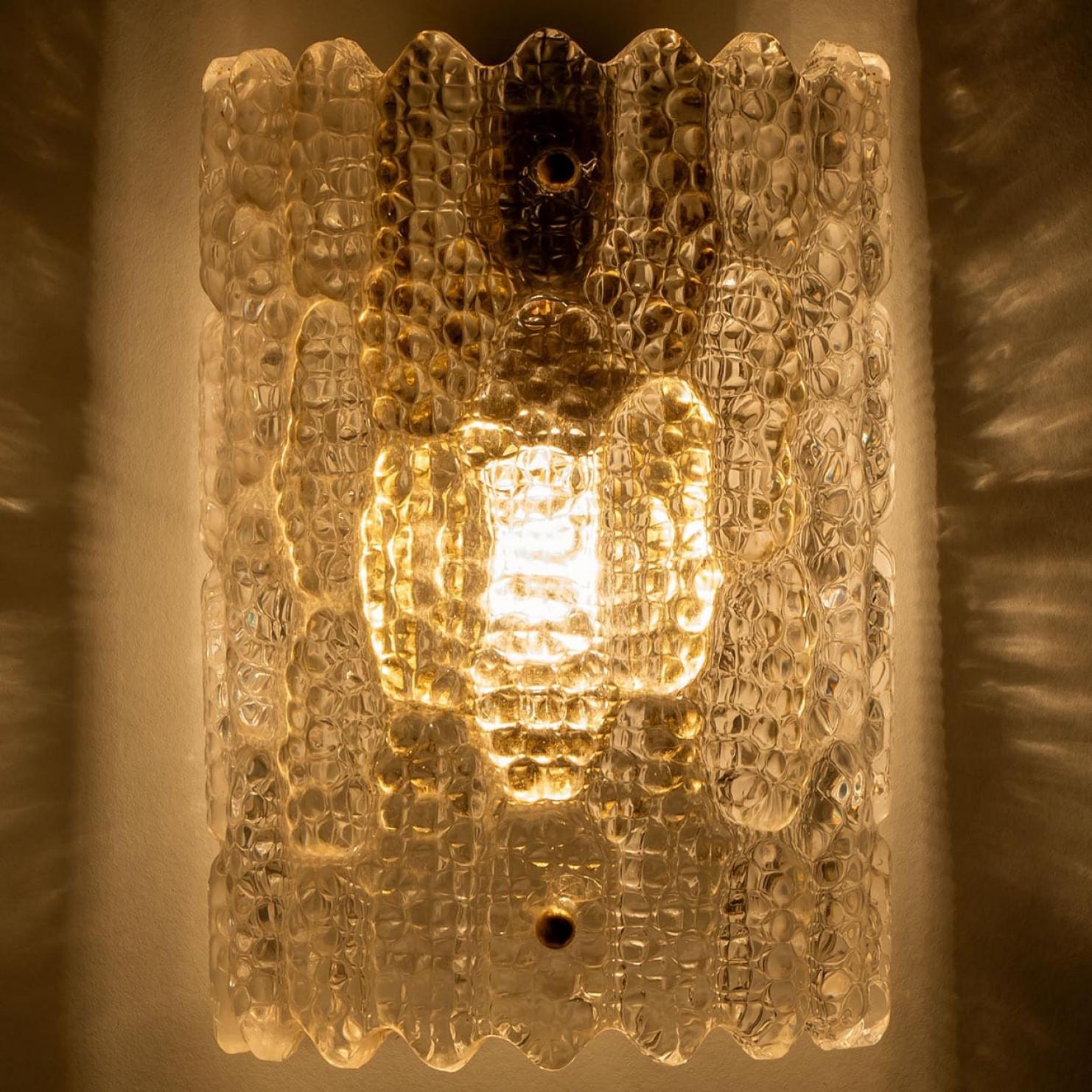 Scandinavian Modern 1 of the 3 Pairs Wall Lights by Carl Fagerlund for Orrefors, 1960