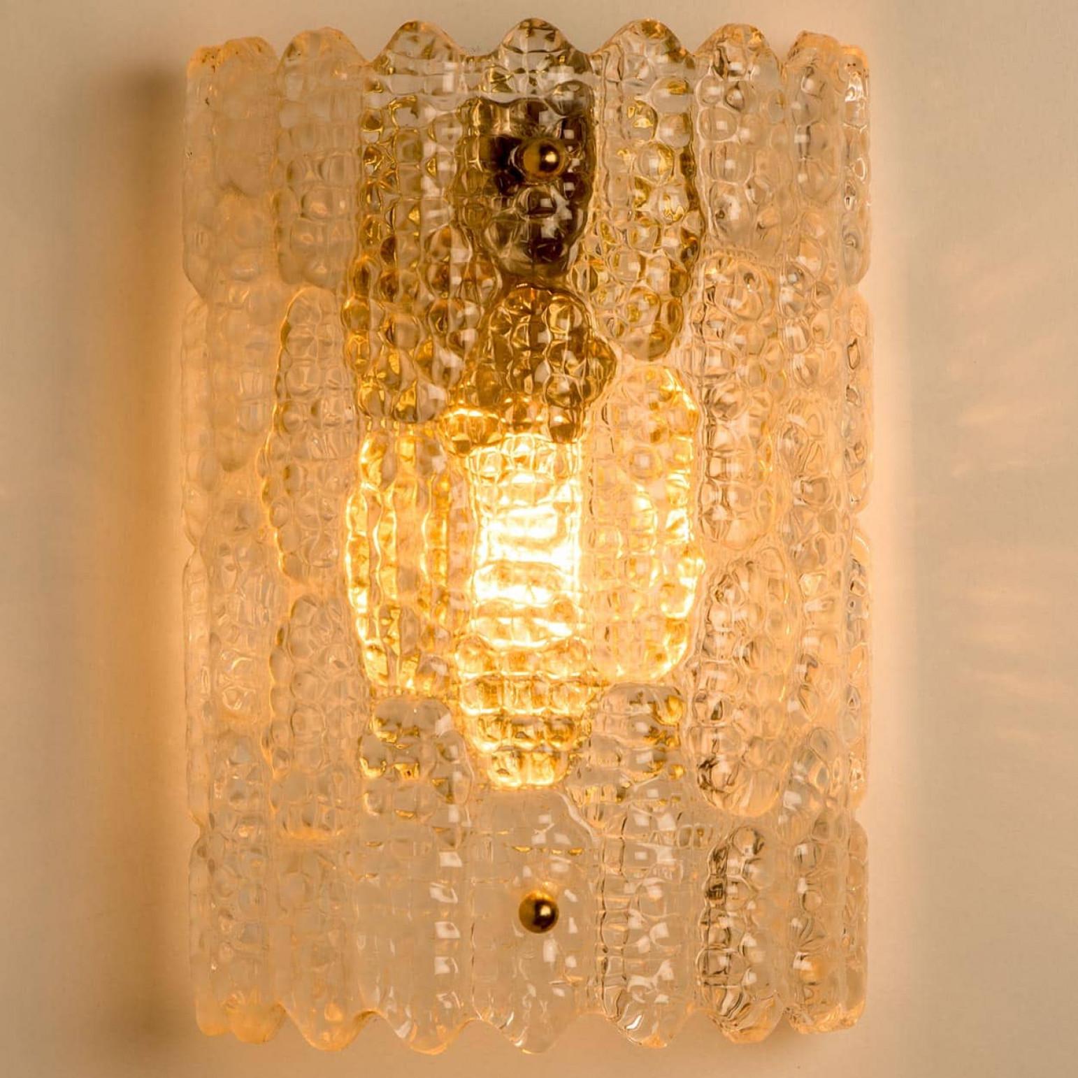 Mid-20th Century 1 of the 3 Pairs Wall Lights by Carl Fagerlund for Orrefors, 1960