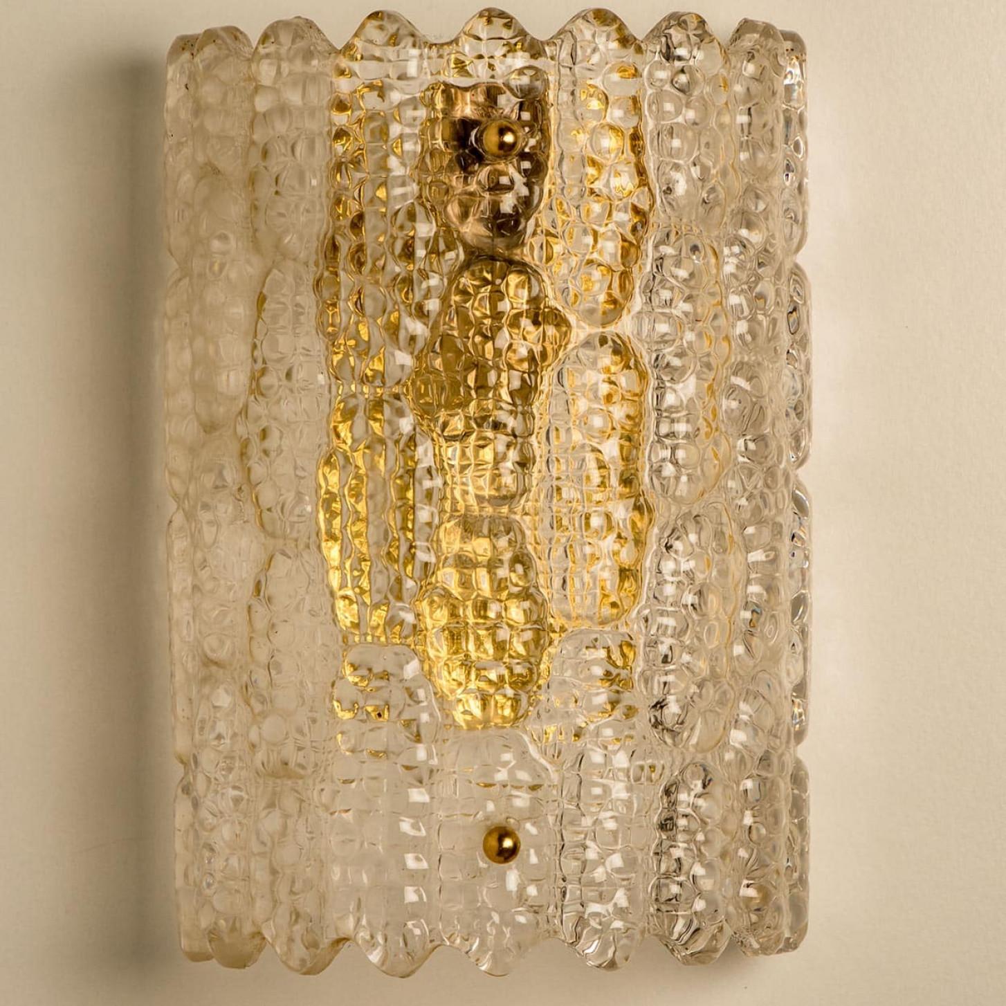 Brass 1 of the 3 Pairs Wall Lights by Carl Fagerlund for Orrefors, 1960