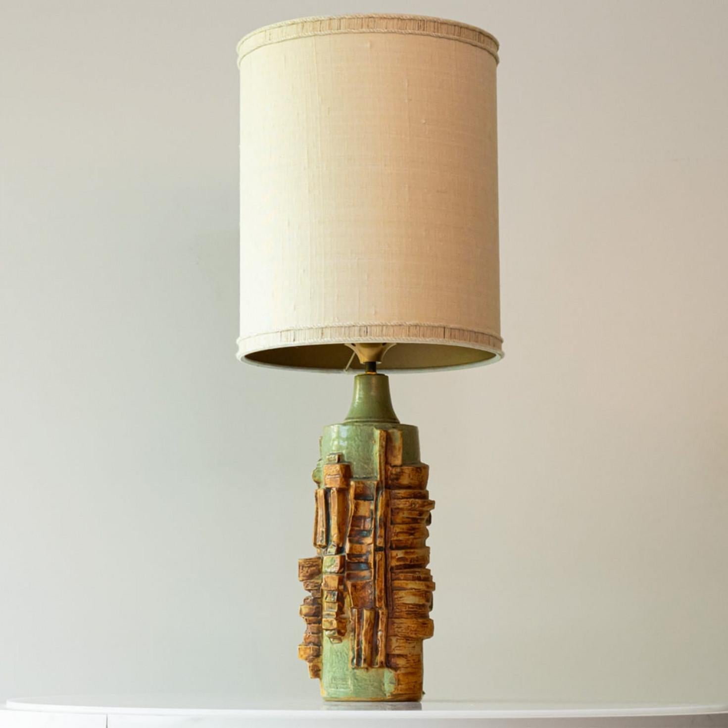 1 der 3  Rooke Lamps, Lampenschirme aus Seide von R. Houben (Brutalismus) im Angebot